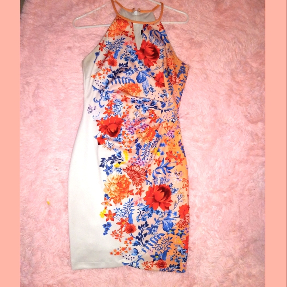Guess floral halter scuba dress 6